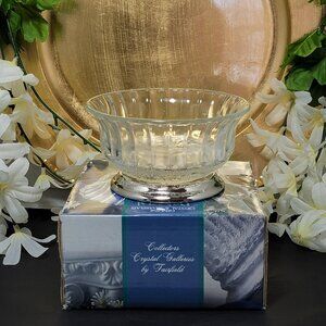 Vintage Genuine Crystal and Silverplate Pedestal Bowl